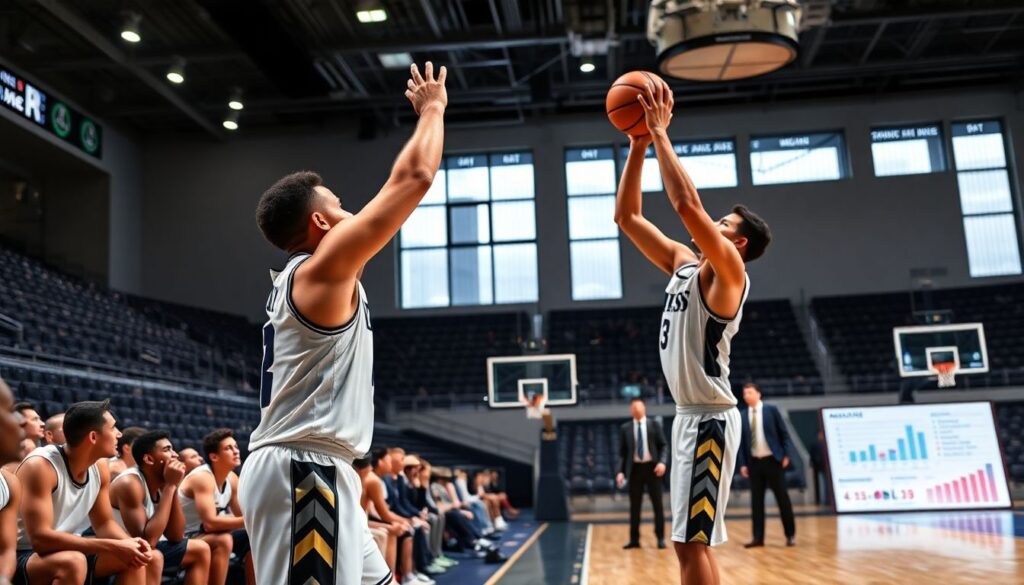 Ключевые показатели игры в баскетбол: статистика очков времени владения и штрафов - иллюстрация