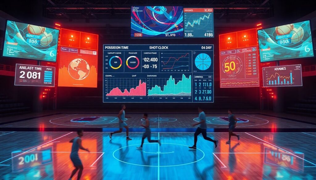 Ключевые показатели игры в баскетбол: статистика очков времени владения и штрафов - иллюстрация