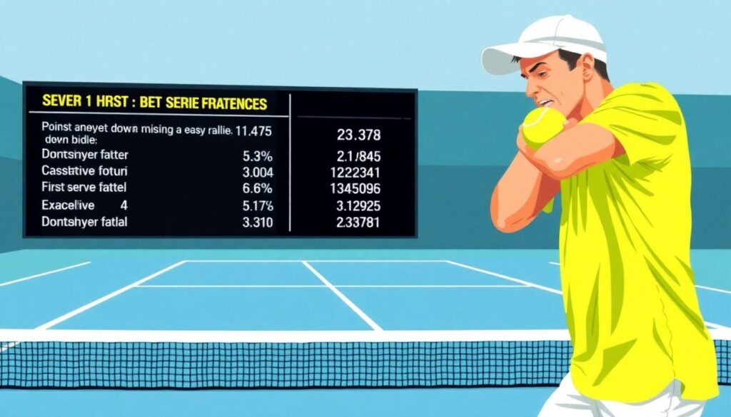 Статистический анализ успеха сервиса в теннисе по данным протоколов - иллюстрация
