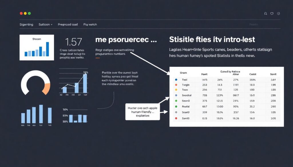 Пояснения к таблицам статистики в новостях о спорте - иллюстрация